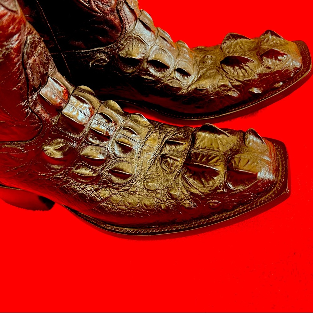American Original Giant Alligator Black Boots French toe and French Heel